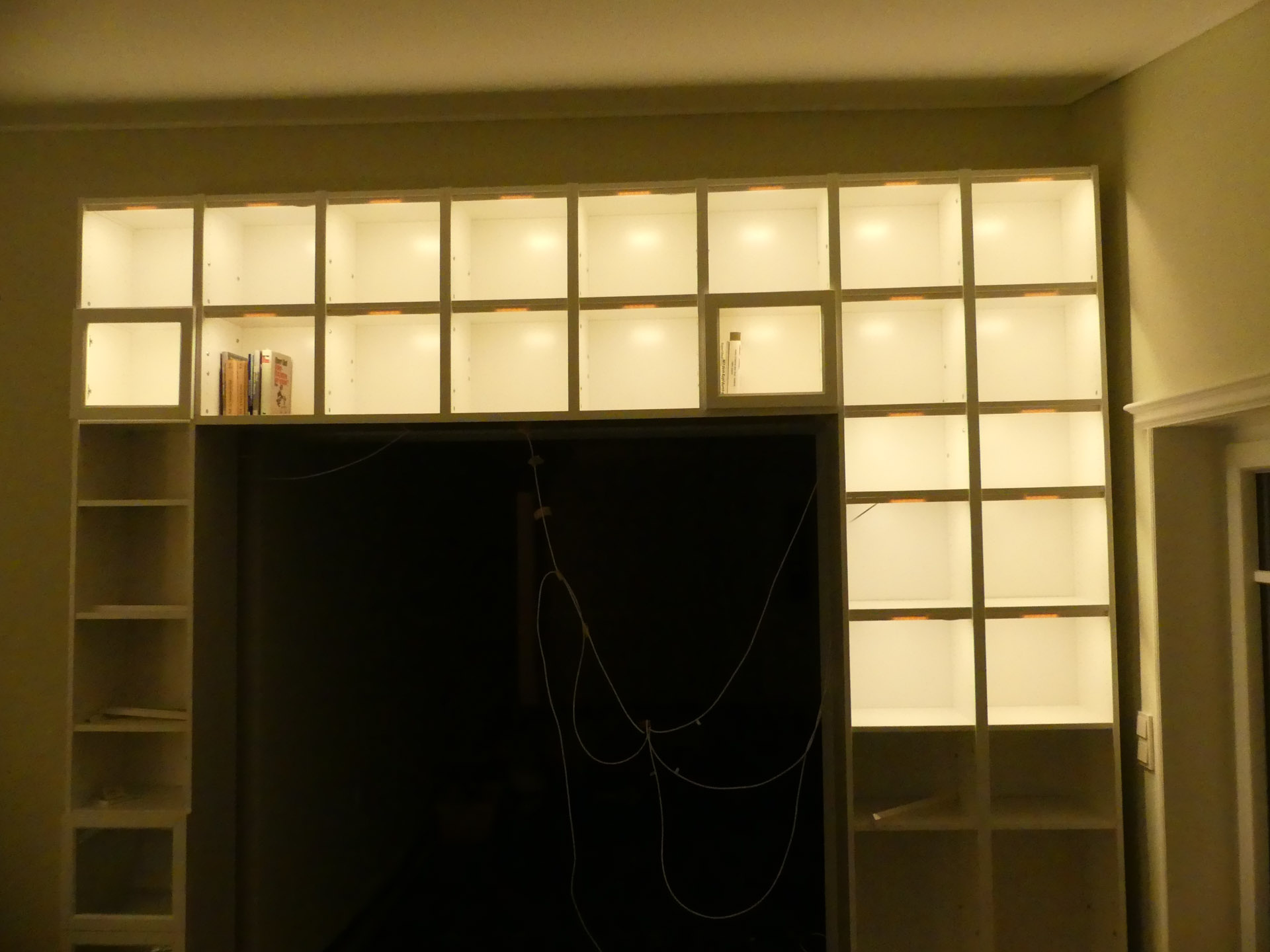 Step 4 Installing Led Lighting The, Lighting On Top Of Bookcase Ikea
